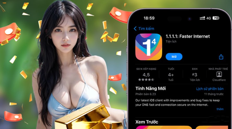 Hình ảnh quảng cáo của 1xbet hiển thị nền tảng và các lợi ích